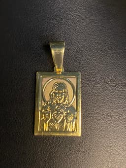 PINGENTE IMAGEM DE CRISTO COM VERSÍCULO NO VERSO 3CM.